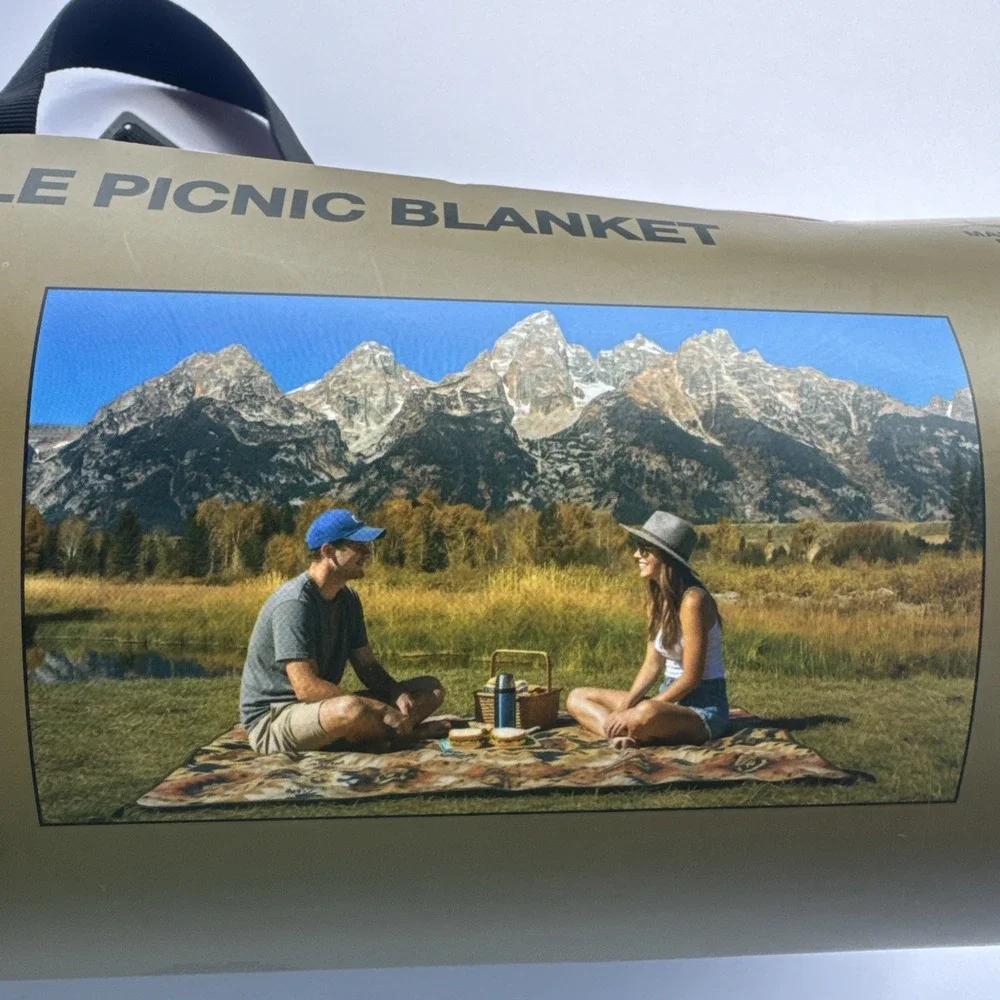 Smokey The Bear Packable Picnic Blanket Southwest 70x70 Roll Up Strap NEW